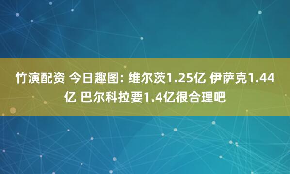 竹演配资 今日趣图: 维尔茨1.25亿 伊萨克1.44亿 巴尔科拉要1.4亿很合理吧